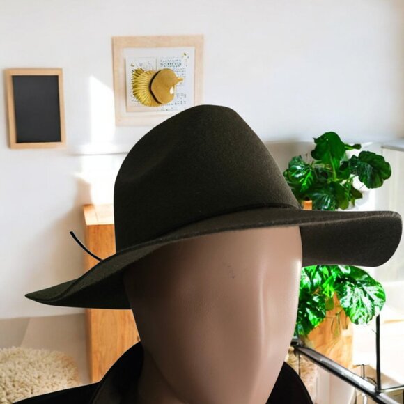 PETER GRIMM  (OSFA ) "TRUE CHARACTER" Felted Wool Wide Brim Olive Green Hat - Picture 2 of 7